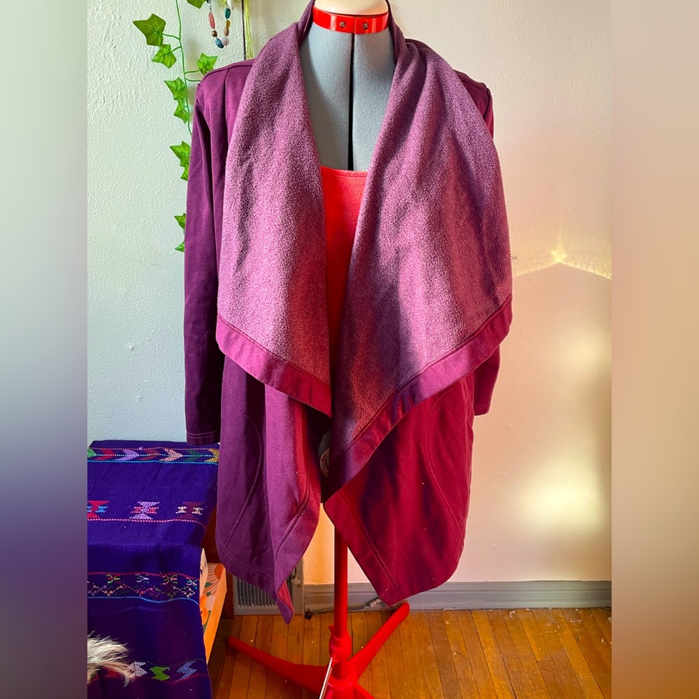 Open cardigan maroon. Lucy.com